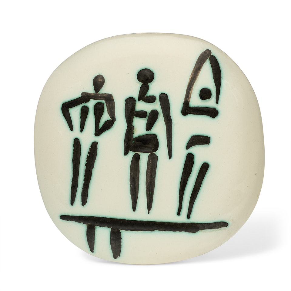 Trois personnages sur tremplin (A.R. 375) by Pablo Picasso