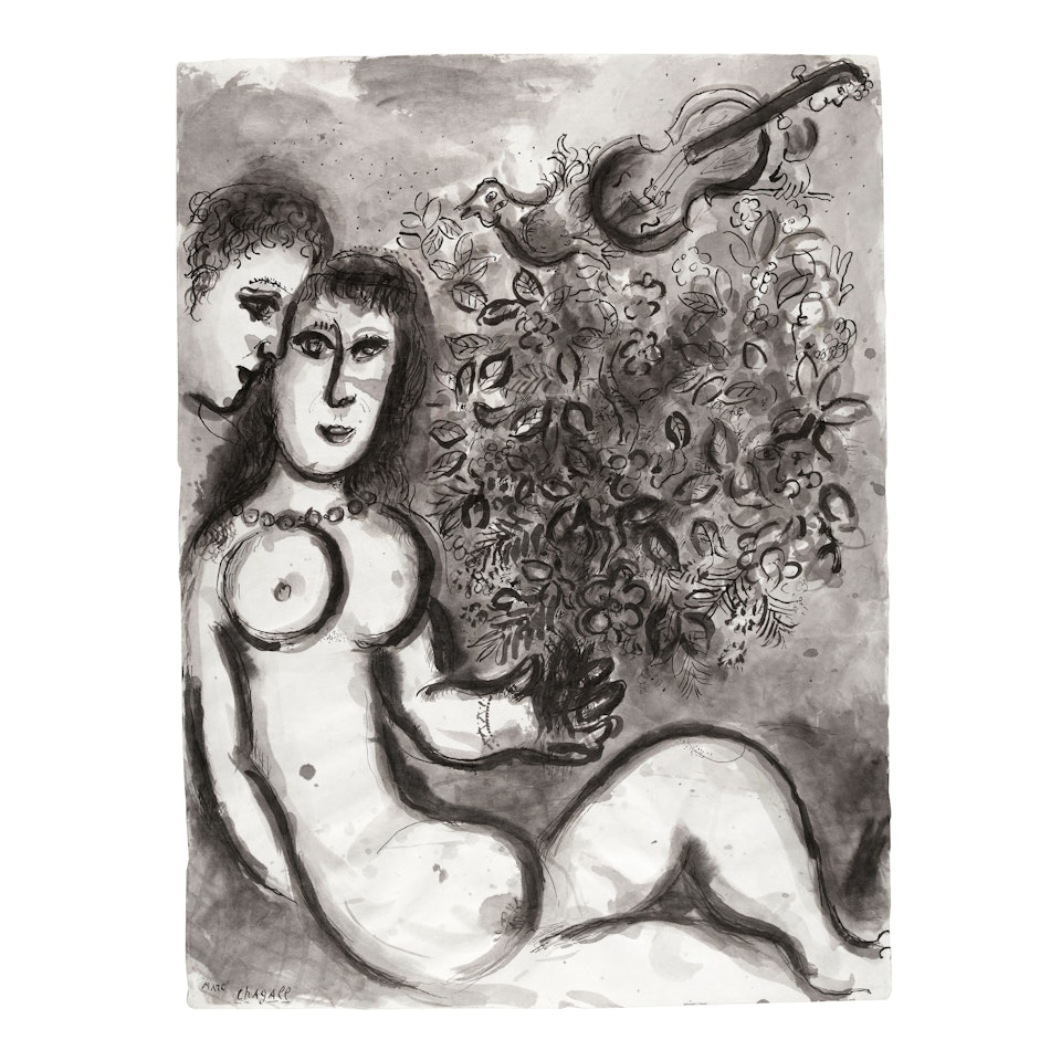 Grand nu au bouquet by Marc Chagall