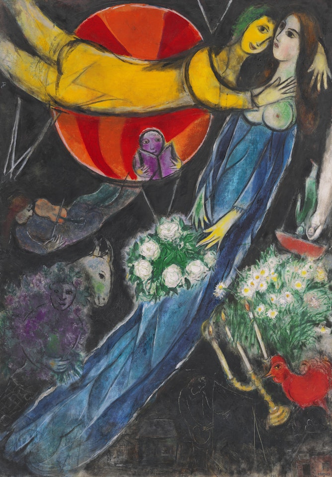Le soleil rouge ou Le soleil des amoureux by Marc Chagall
