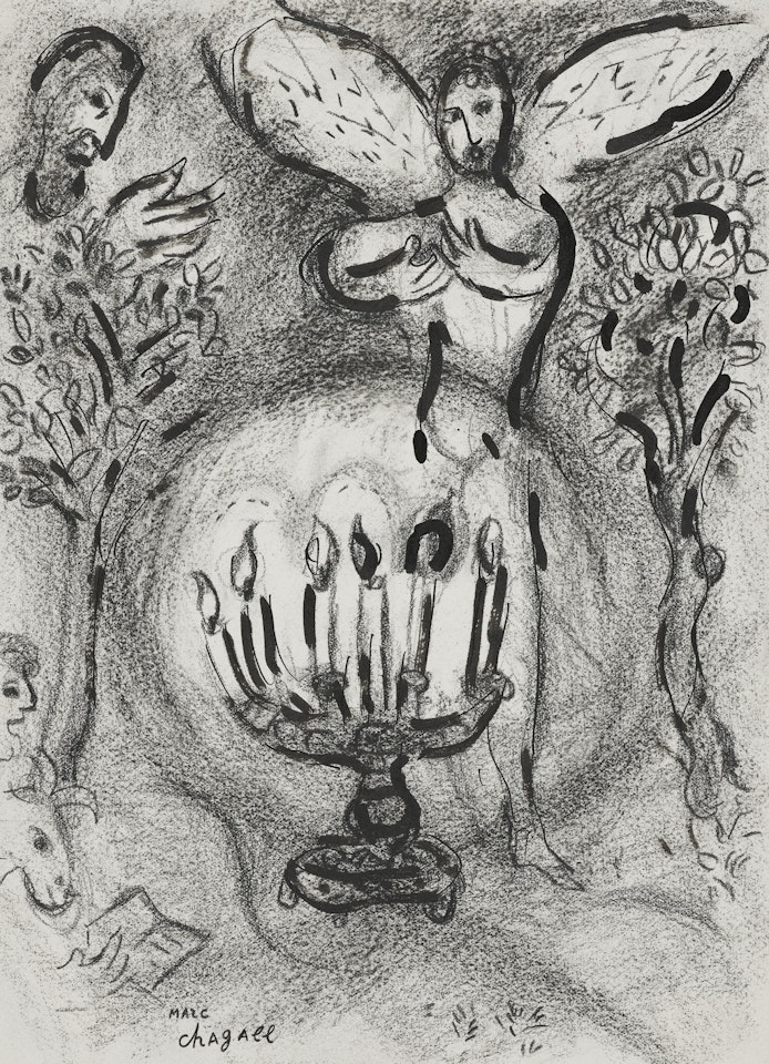 Zacharie parle avec l"ange by Marc Chagall