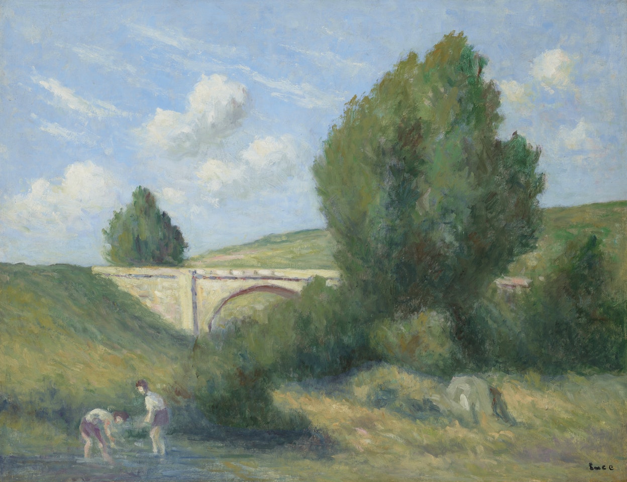 Deux enfants au bord de l"eau by Maximilien Luce