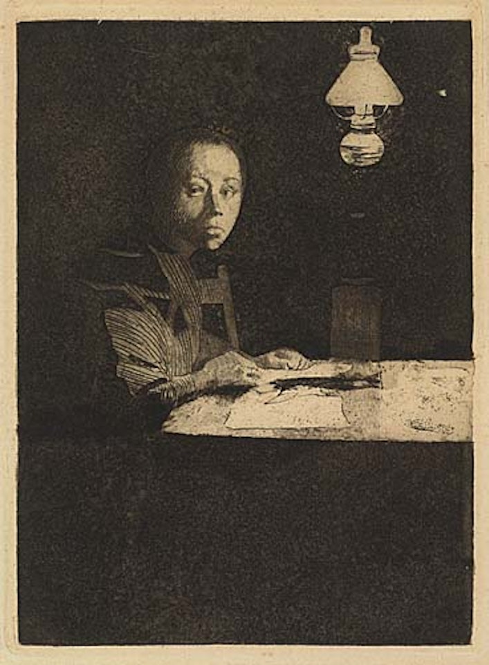Selbstbildnis am Tisch II by Kathe Kollwitz