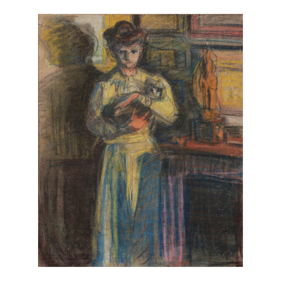 A Young Girl with a Cat by Othon Friesz