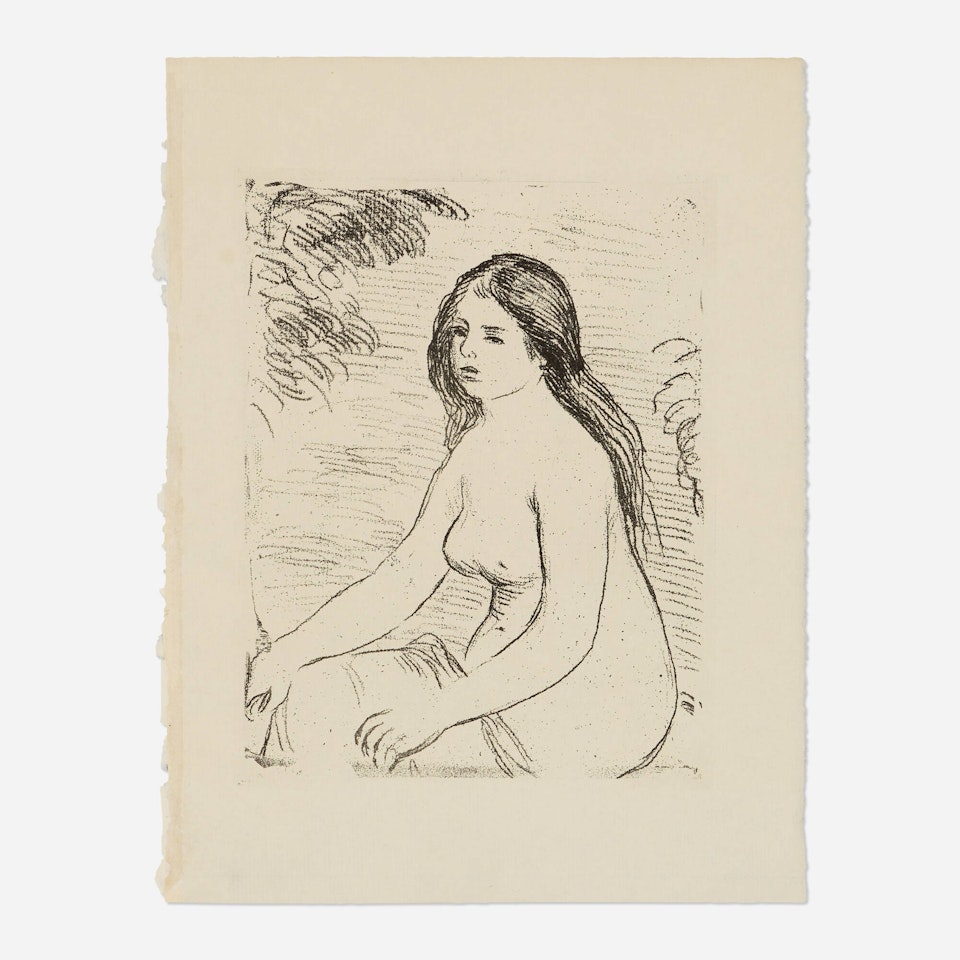 Femme nue assise (from the Théodore Duret"s Histoire des peintres impressionistes portfolio) by Pierre-Auguste Renoir