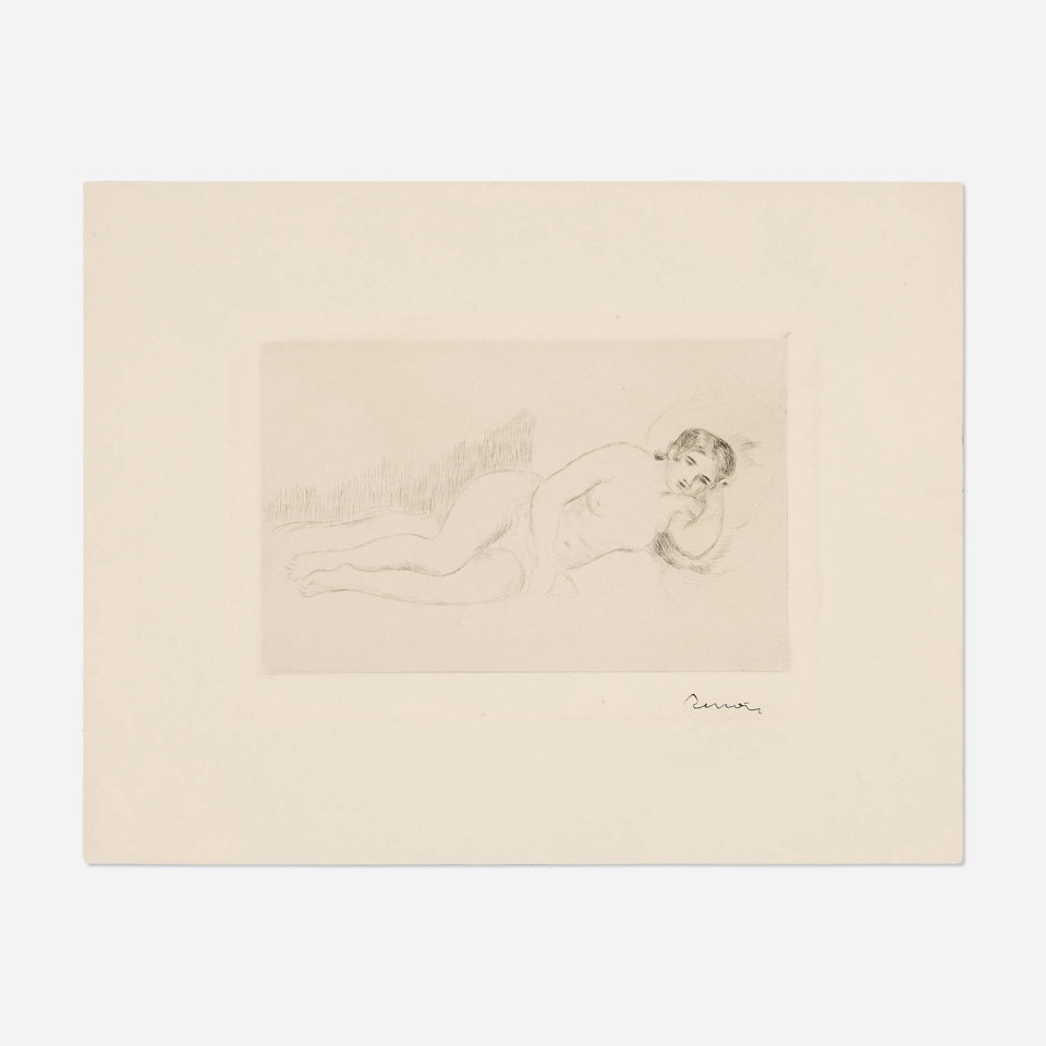 Femme nue couchée, tournée à droite by Pierre-Auguste Renoir