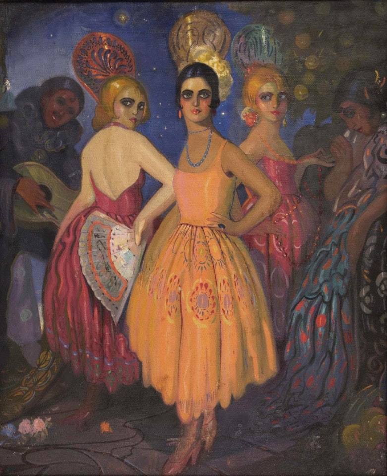 Mujeres (Las bailarinas y el tocador de guitarra) by Wifredo Lam