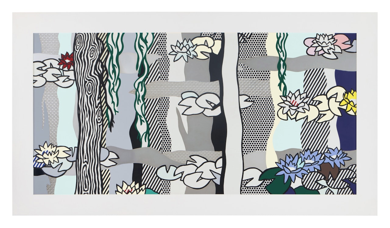 Water Lilies with Willows , from the Water Lilies series by Roy Lichtenstein