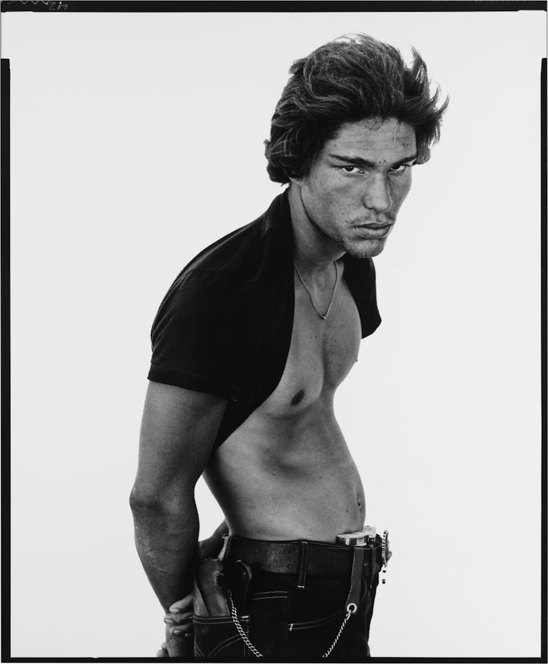 Juan Patricio Lobato, Carney, Rocky Ford, Colorado, August 23, 1980 by Richard Avedon
