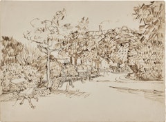 Jardin public avec bancs à la Place Lamartine