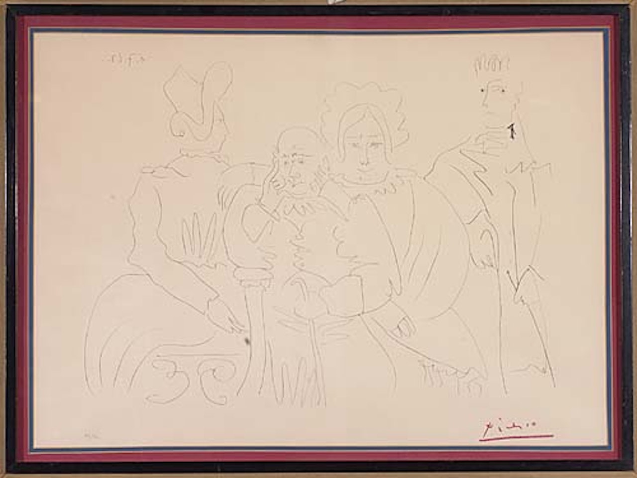 Portrait de Famille Quatre Personnages dont Trois Assis by Pablo Picasso