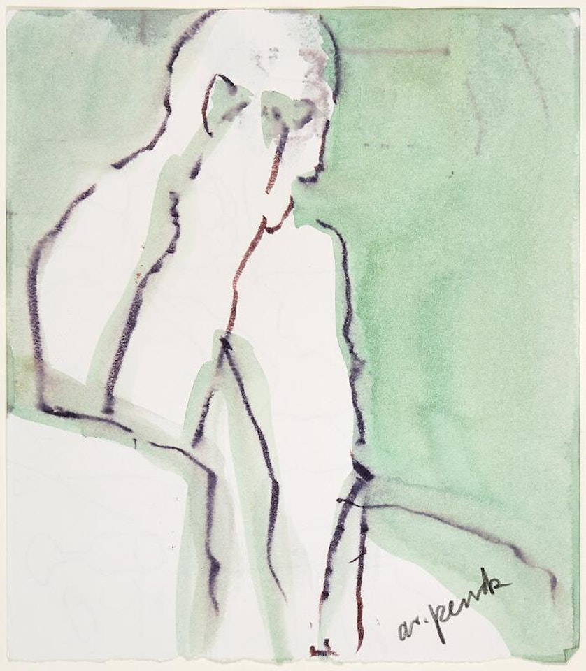Seated figure by A.R. Penck