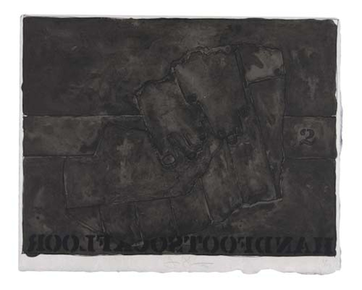Handfootsocksfloor--Black State by Jasper Johns