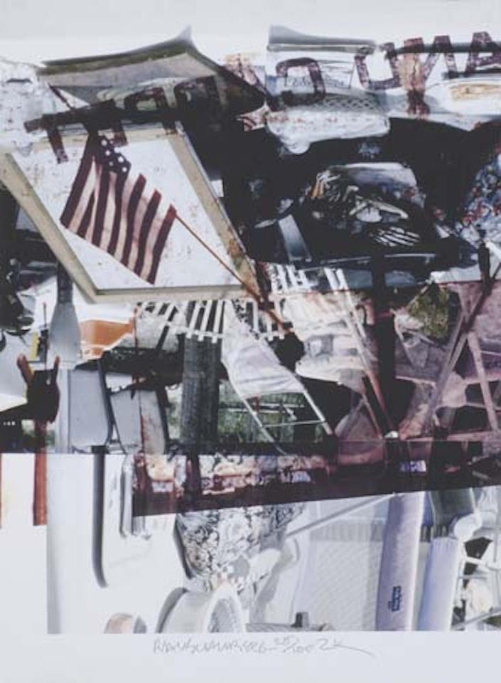 Summertime with Flag by Robert Rauschenberg