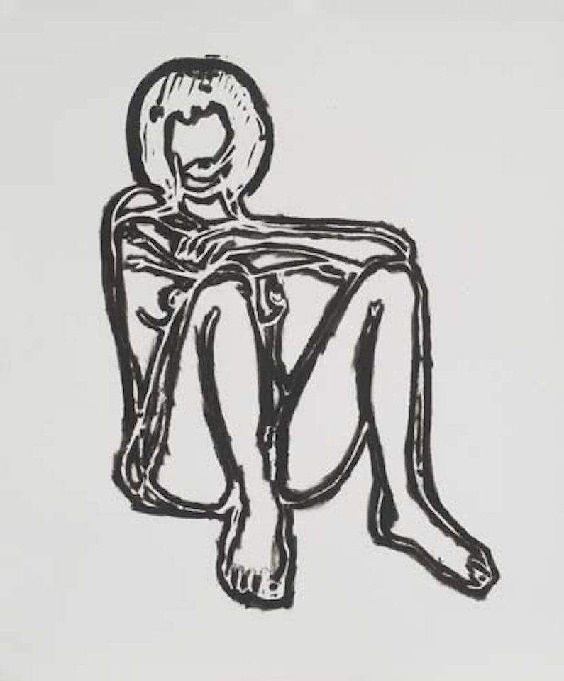 Monica Sitting, Elbows on Knees by Tom Wesselmann