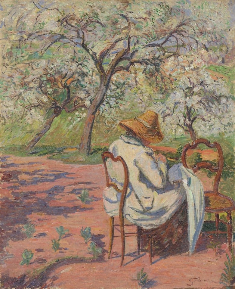 ”Madame Guillaumin cousant” by Armand Guillaumin