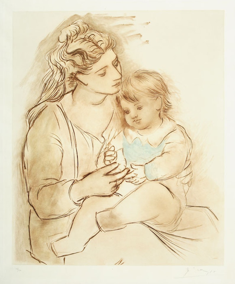 Maternité au Rideau Rouge by Pablo Picasso