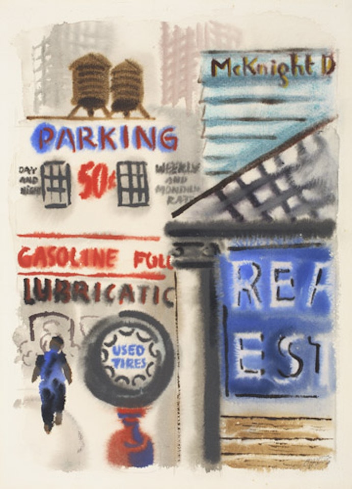 Used Tires, New York Street Scene by George Grosz