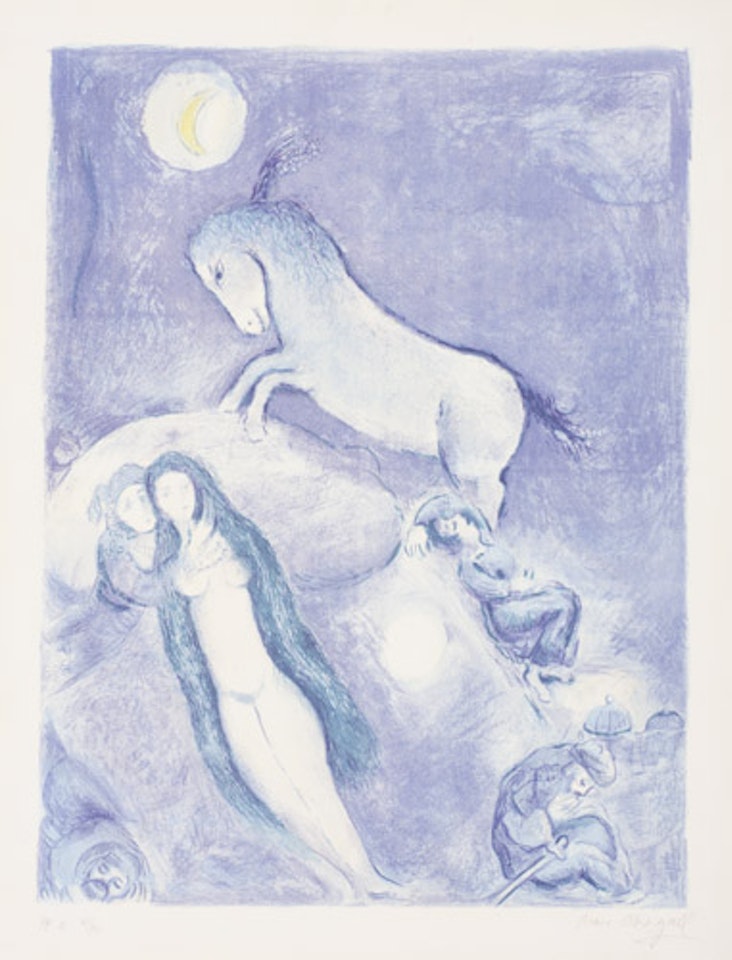 He went up to the couch and found a young lady by Marc Chagall