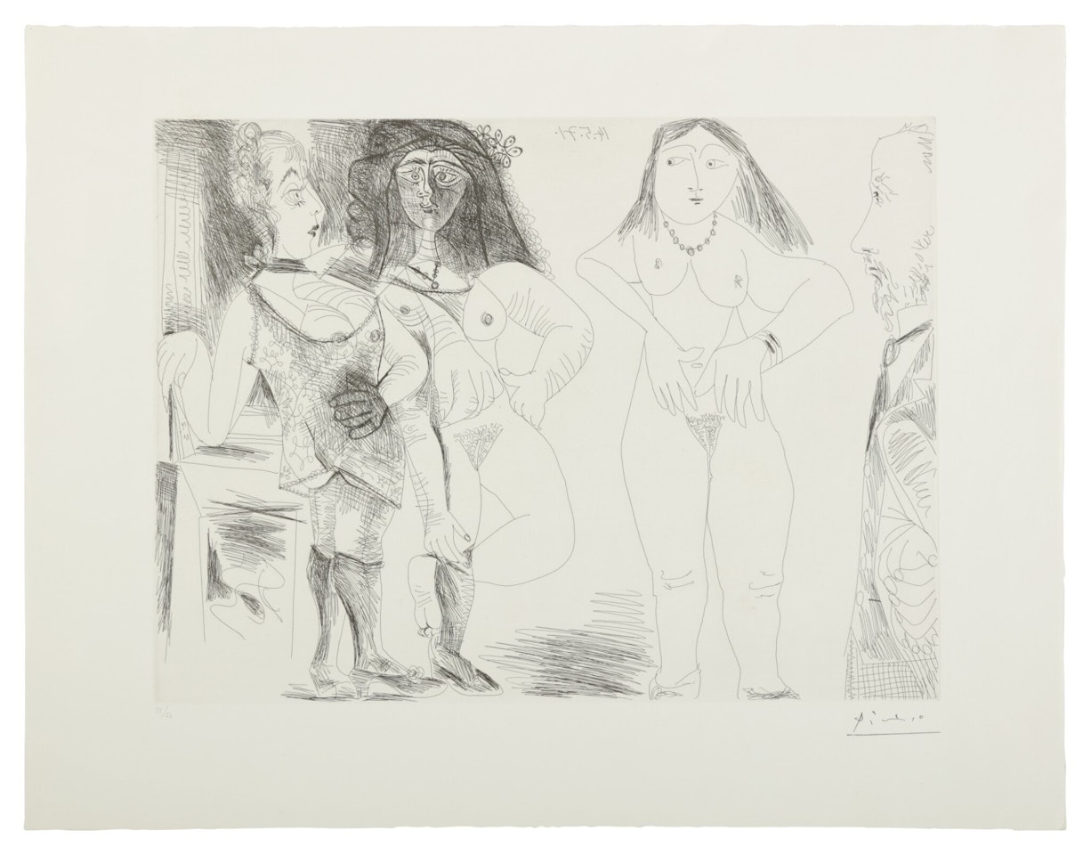 Degas chez les filles. la note by Pablo Picasso