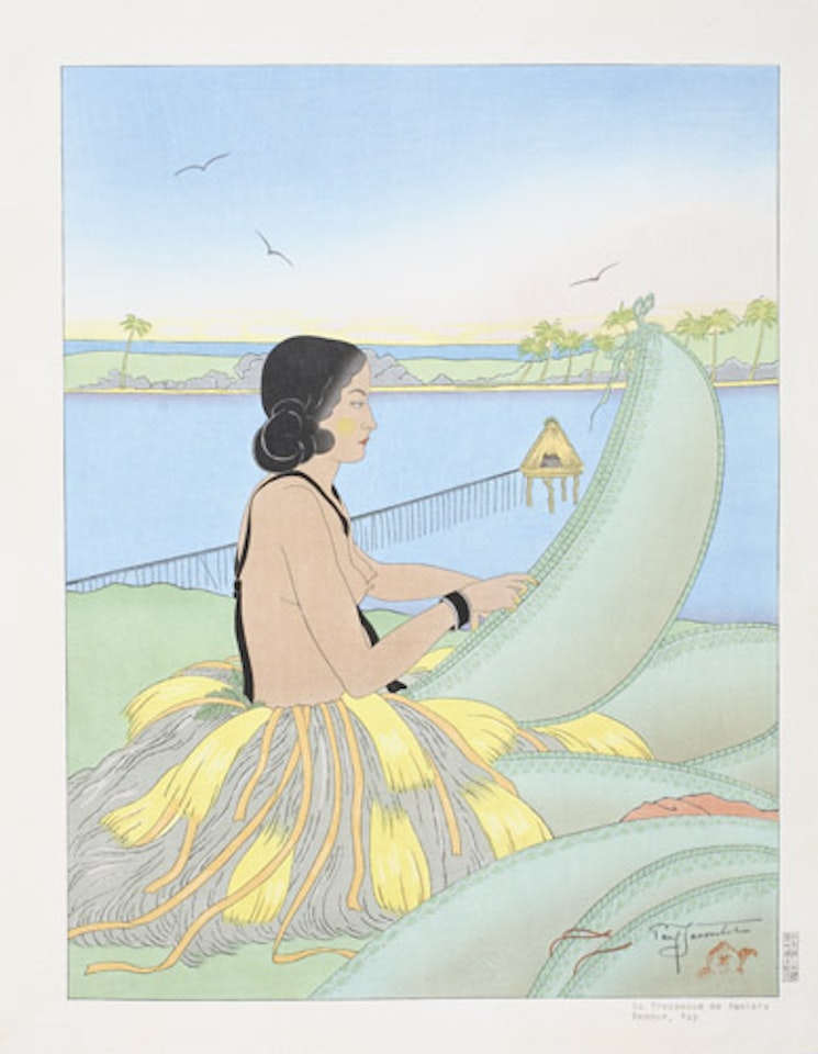 La Tresseuse de Paniers, Remoue, Yab by Paul Jacoulet