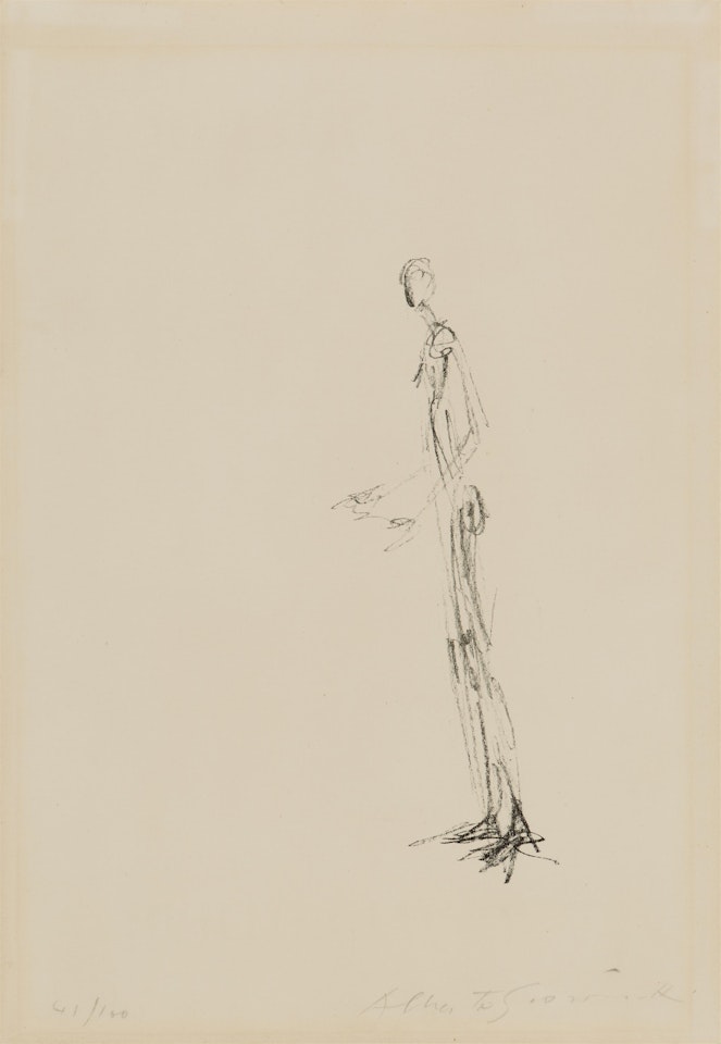 Figure debout de profil, les mains levées by Alberto Giacometti