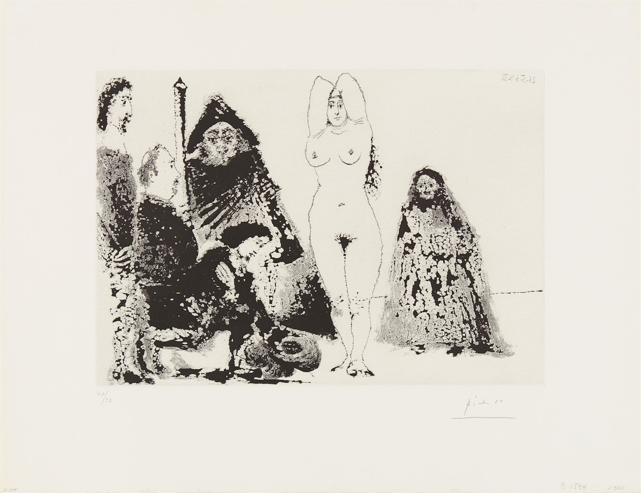 Jeune homme faisant sa déclaration, en présence des autorités by Pablo Picasso