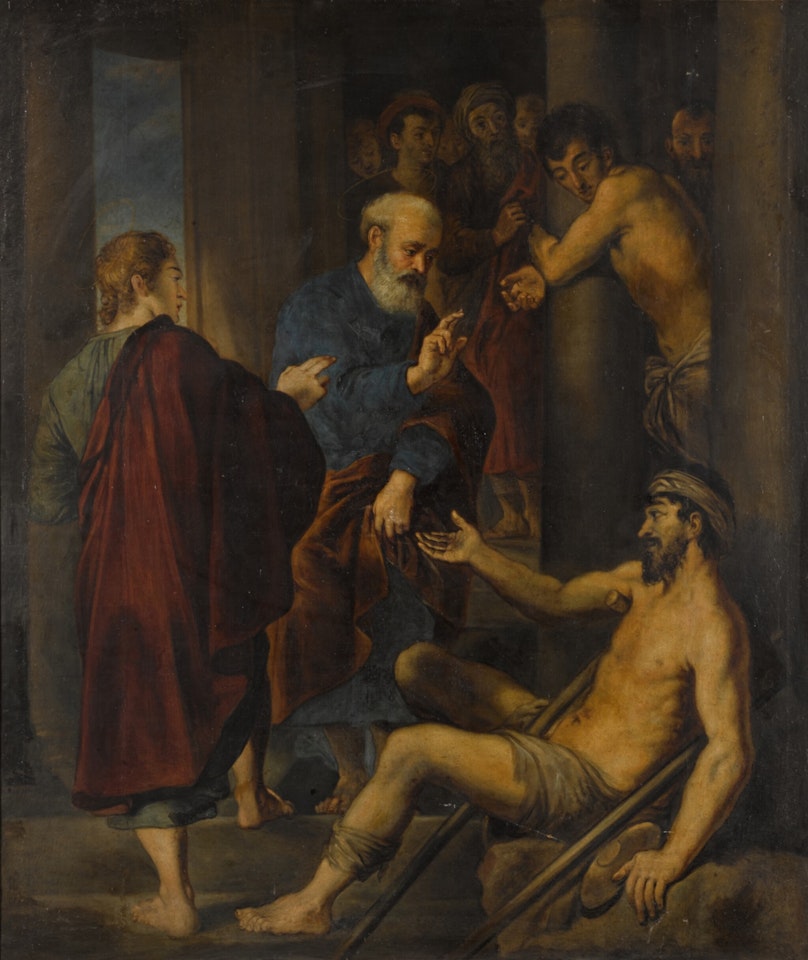 SAINT PETER AND SAINT JOHN HEAL A CRIPPLE AT THE GATE OF THE TEMPLE by Flemish School