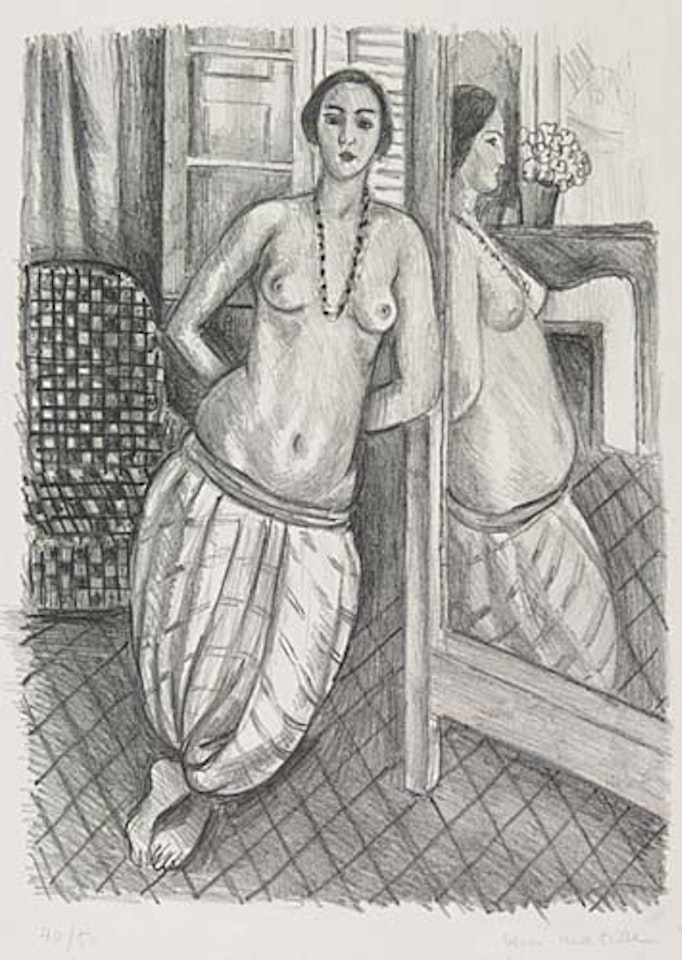 Odalisque à la culotte rayée, reflétée dans la glace by Henri Matisse