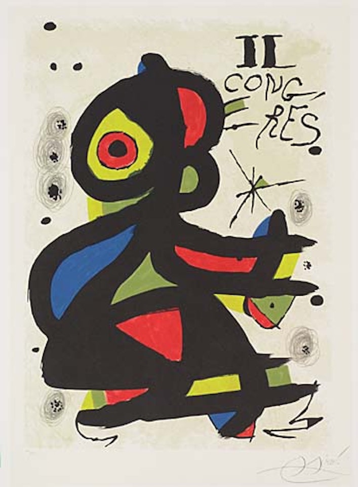 Poster for II Congrés de Pediatres de Llengua Catalana by Joan Miró