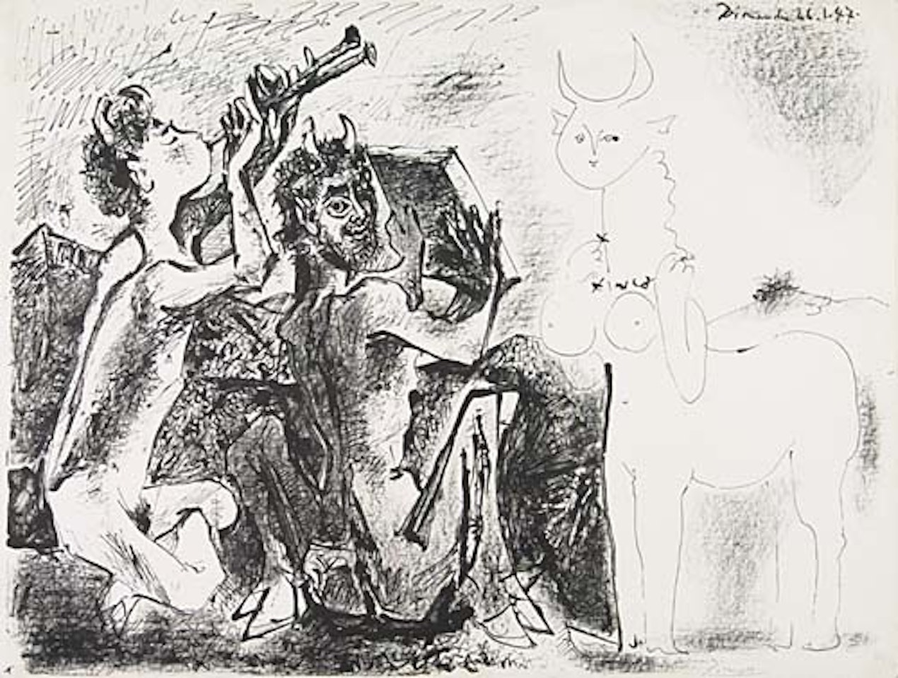 Les Faunes et la Centauresse by Pablo Picasso