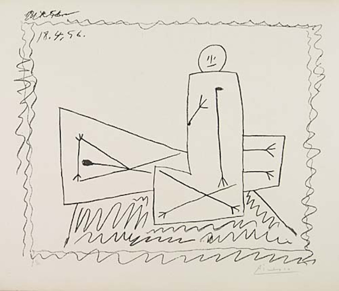 Personnage assis et personnage couché by Pablo Picasso