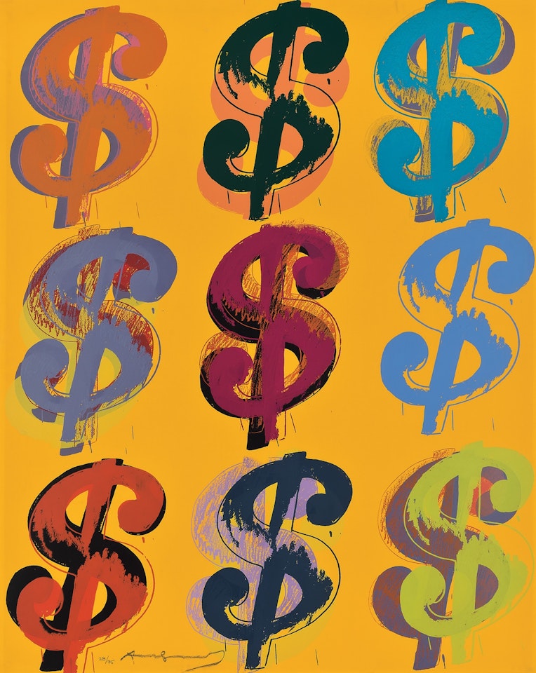 $ (9): One Plate (F. & S. II.285-286) by Andy Warhol