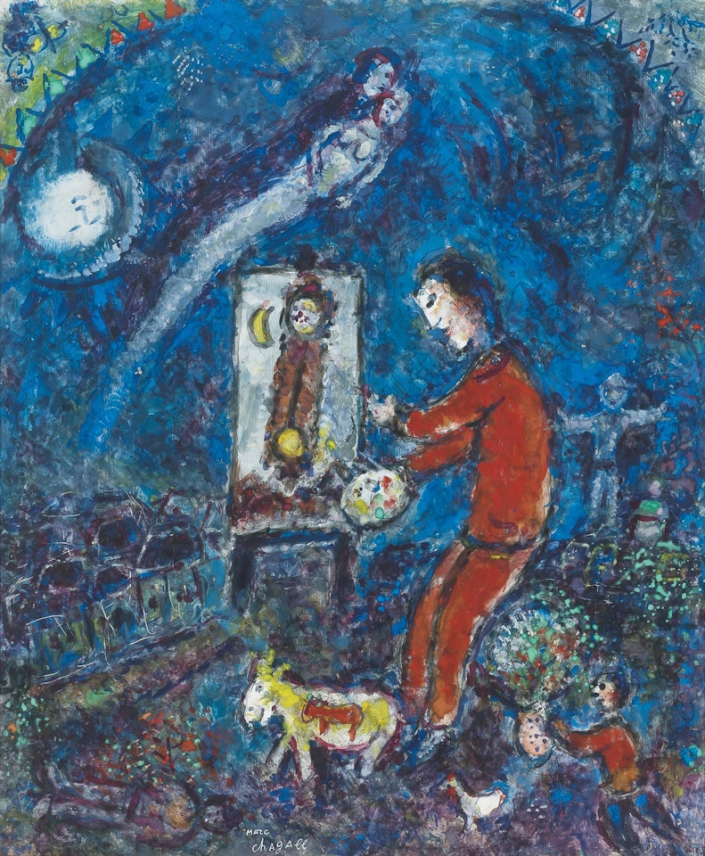 The Painter and the Clock by Marc Chagall