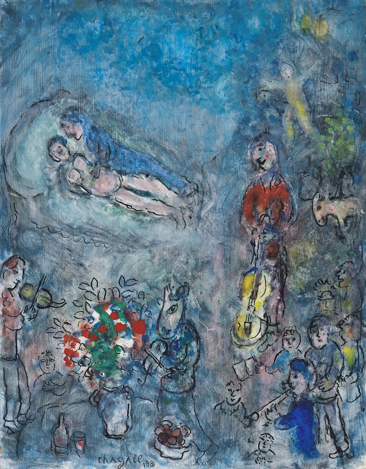 Musicians and Lovers by Marc Chagall