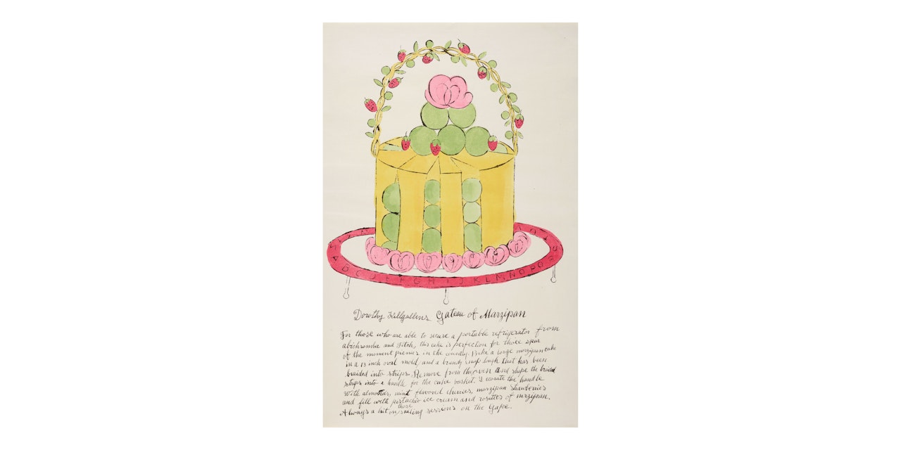 Dorothy Killgallens Gateau of Marzipan, from Wild Raspberries (Feldman & Schellmann IV.139A) by Andy Warhol