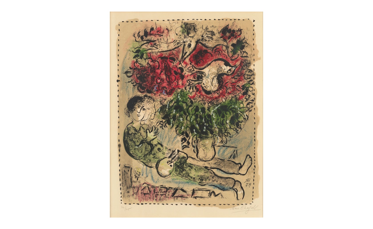 Le Bouquet du Peintre (Mourlot 483) by Marc Chagall
