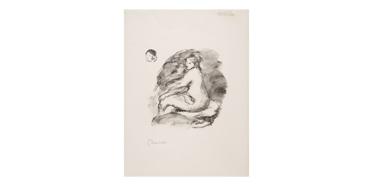 Etude de Femme Nue, Assise, Variante 1, from L"Album des Douze Lithographies Originales de Pierre-Auguste Renoir (Delteil/Stella 43) by Pierre-Auguste Renoir
