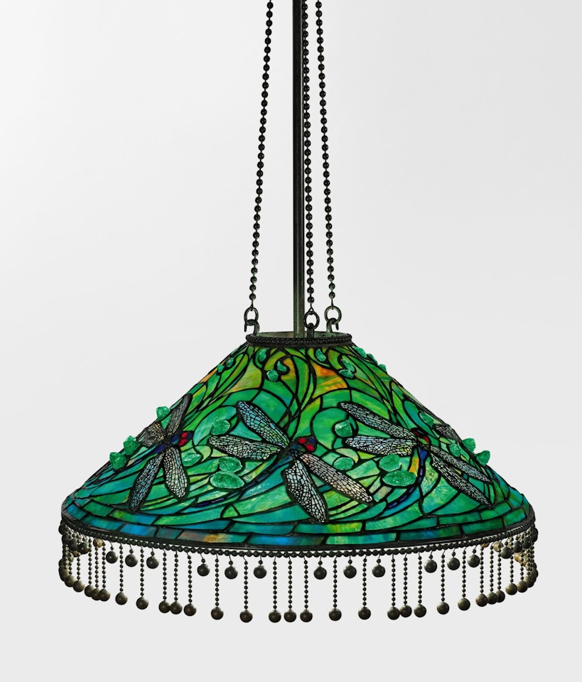 A RARE "SWIRLING DRAGONFLY” CHANDELIER by Tiffany Studios