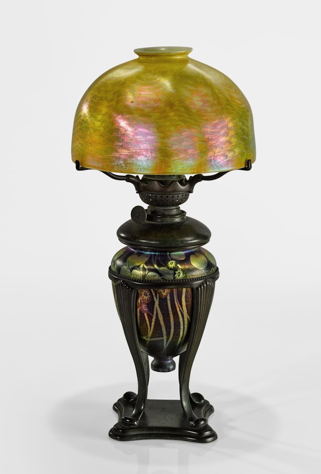 "MILLEFIORI" KEROSENE TABLE LAMP by Tiffany Studios