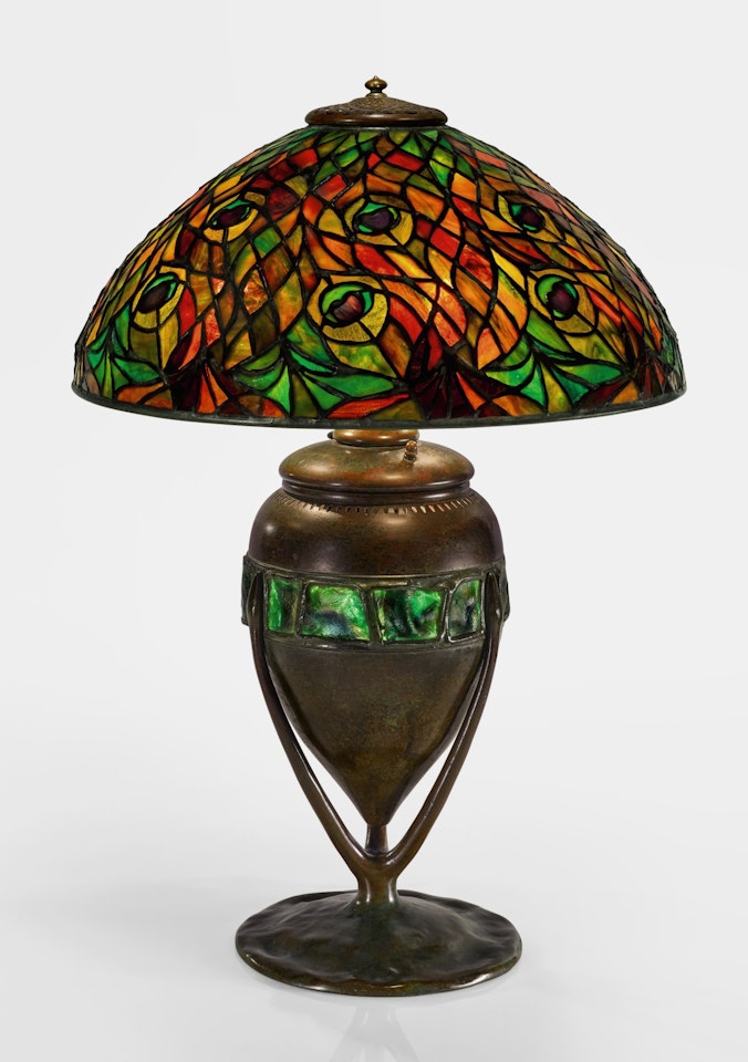 "PEACOCK" TABLE LAMP by Tiffany Studios