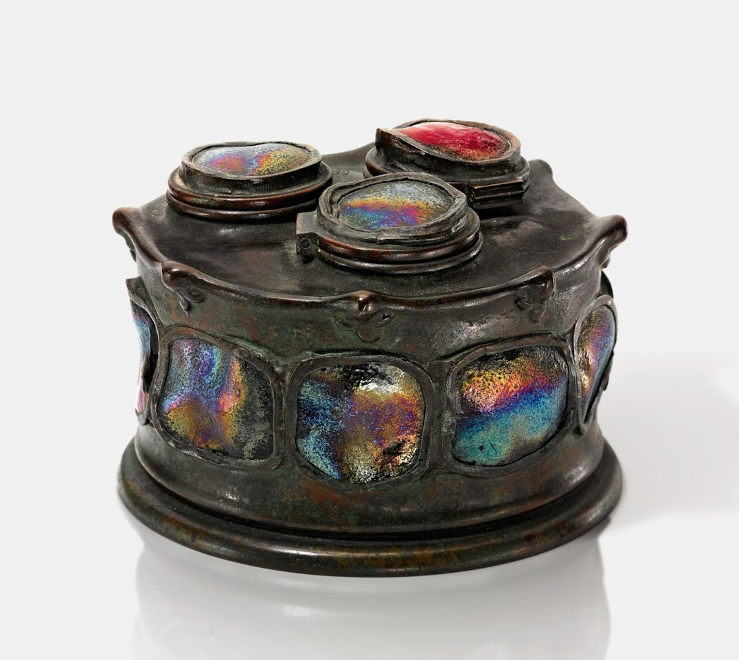 "TURTLE-BACK" TRIPLE INKSTAND by Tiffany Studios