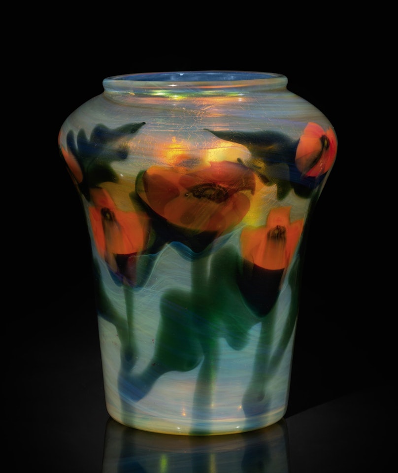 "POPPY" PAPERWEIGHT VASE by Tiffany Studios