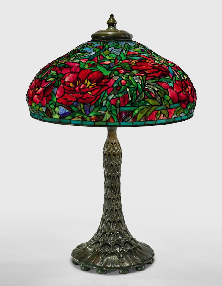 "ELABORATE PEONY" TABLE LAMP by Tiffany Studios