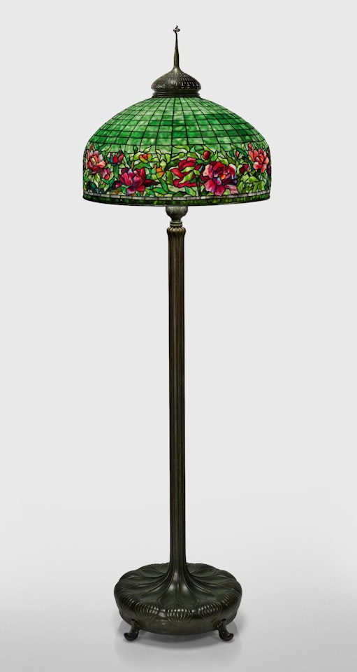 "PEONY BORDER" FLOOR LAMP by Tiffany Studios