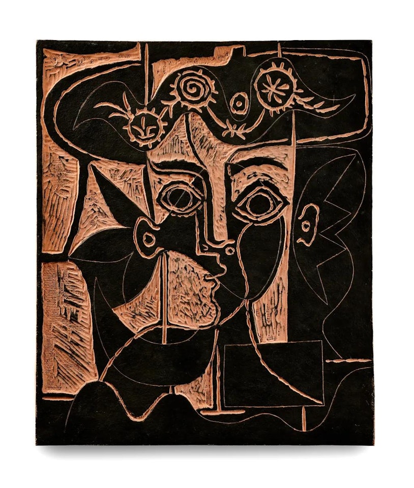 Grande tête de femme au chapeau orné; AR 518 by Pablo Picasso