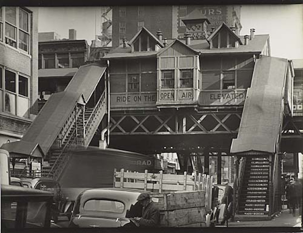 El, Sixth Avenue line, 28th Street station by Berenice Abbott