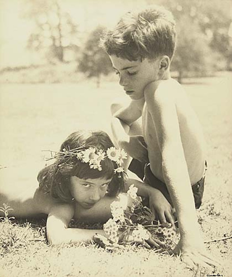 Children with flowers by Richard Avedon