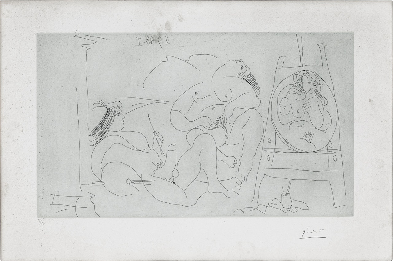 Raphael et la Fornaria VI: Enfin Seuls!, from the 347 Series (Bloch 1781; Baer 1798) by Pablo Picasso