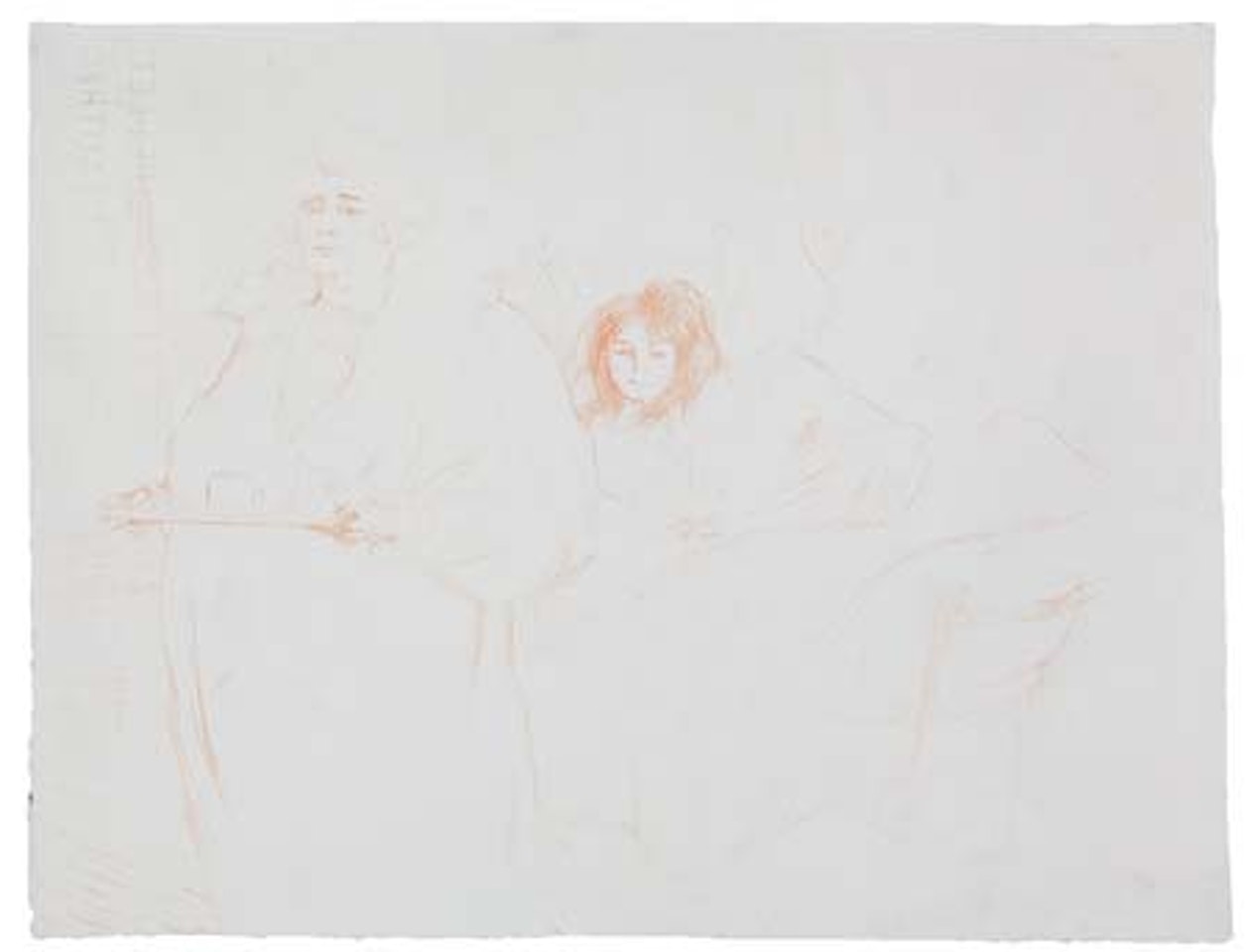 Femme au Plateau, Petit Déjeuner, Madame Baron et Mademoiselle Popo by Henri de Toulouse-Lautrec