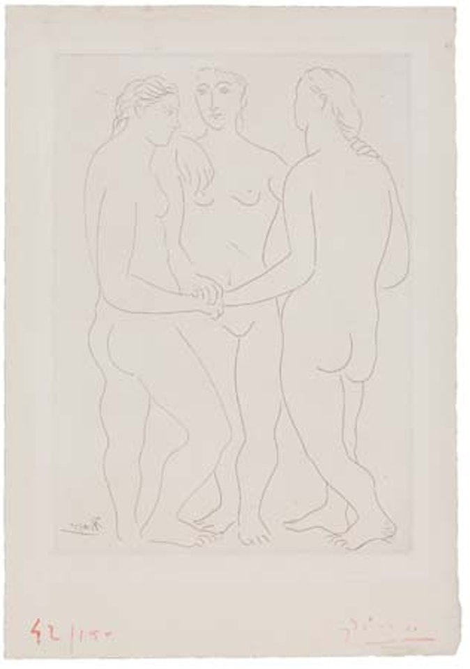 Les trois amis by Pablo Picasso